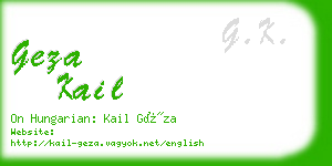 geza kail business card